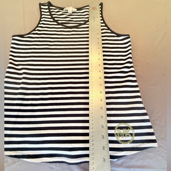 Michael Kors Black and White Striped Cotton Tank Top Size XL MSRP $85 - Picture 5 of 8